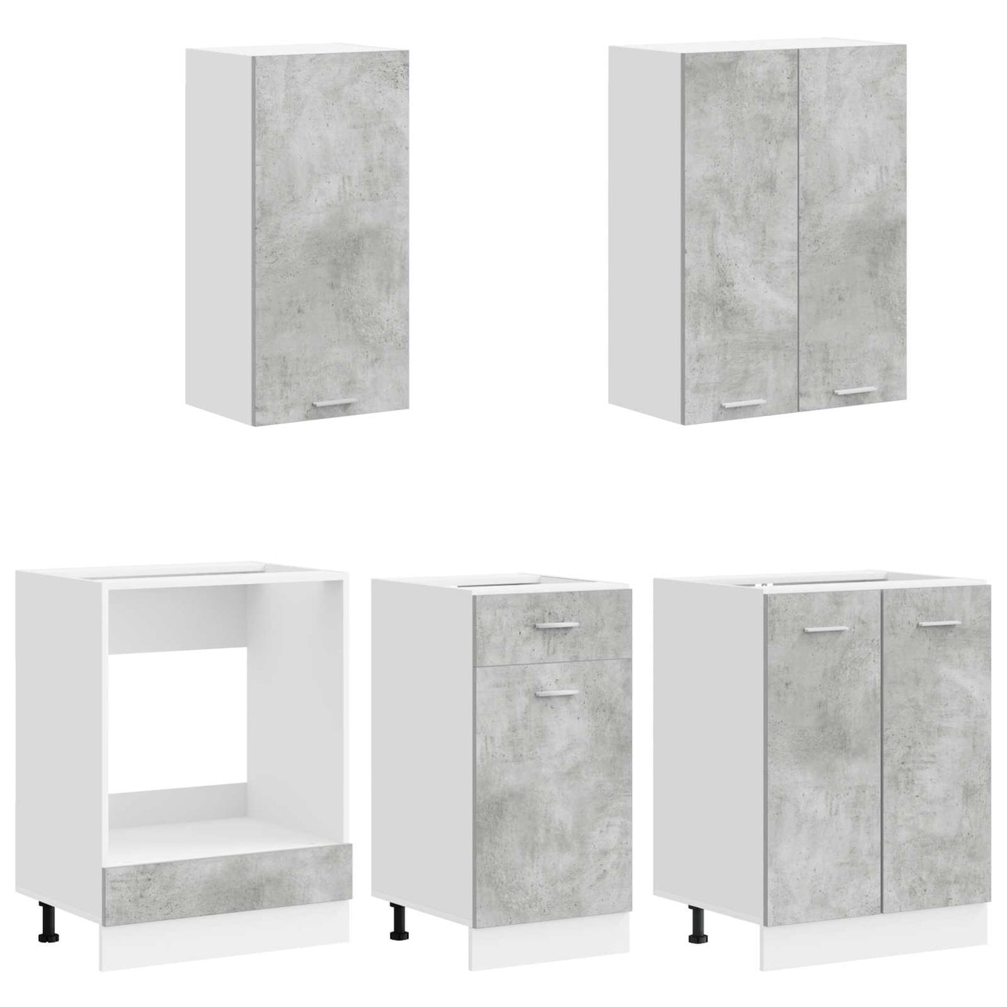 Kitchen Unit LYON 5 pcs Concrete Grey Engineered Wood
