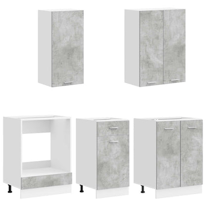 Kitchen Unit LYON 5 pcs Concrete Grey Engineered Wood