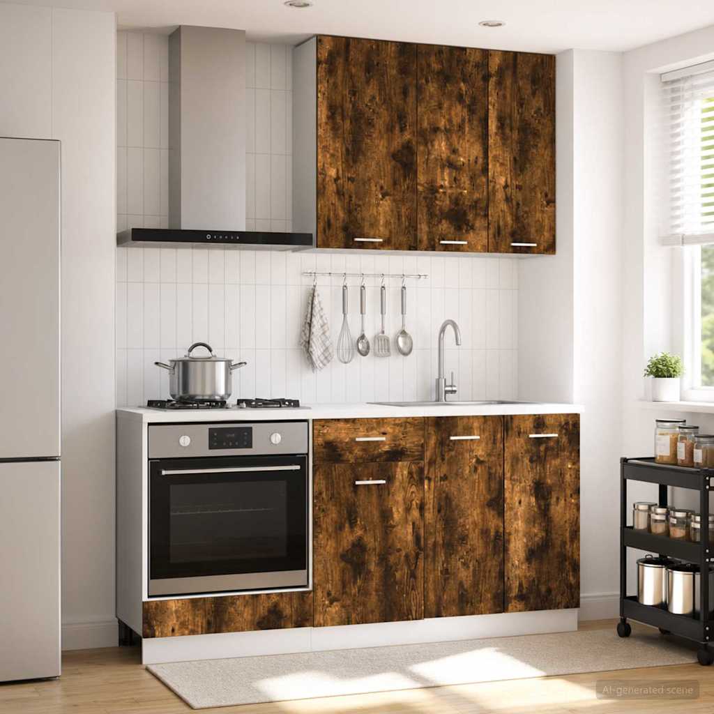 Kitchen Unit LYON 5 pcs Smoked Oak Engineered Wood