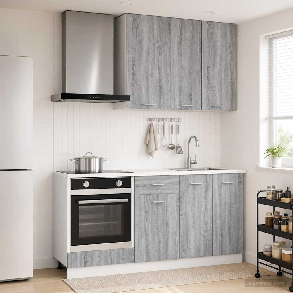 Kitchen Unit LYON 5 pcs Grey Sonoma Engineered Wood