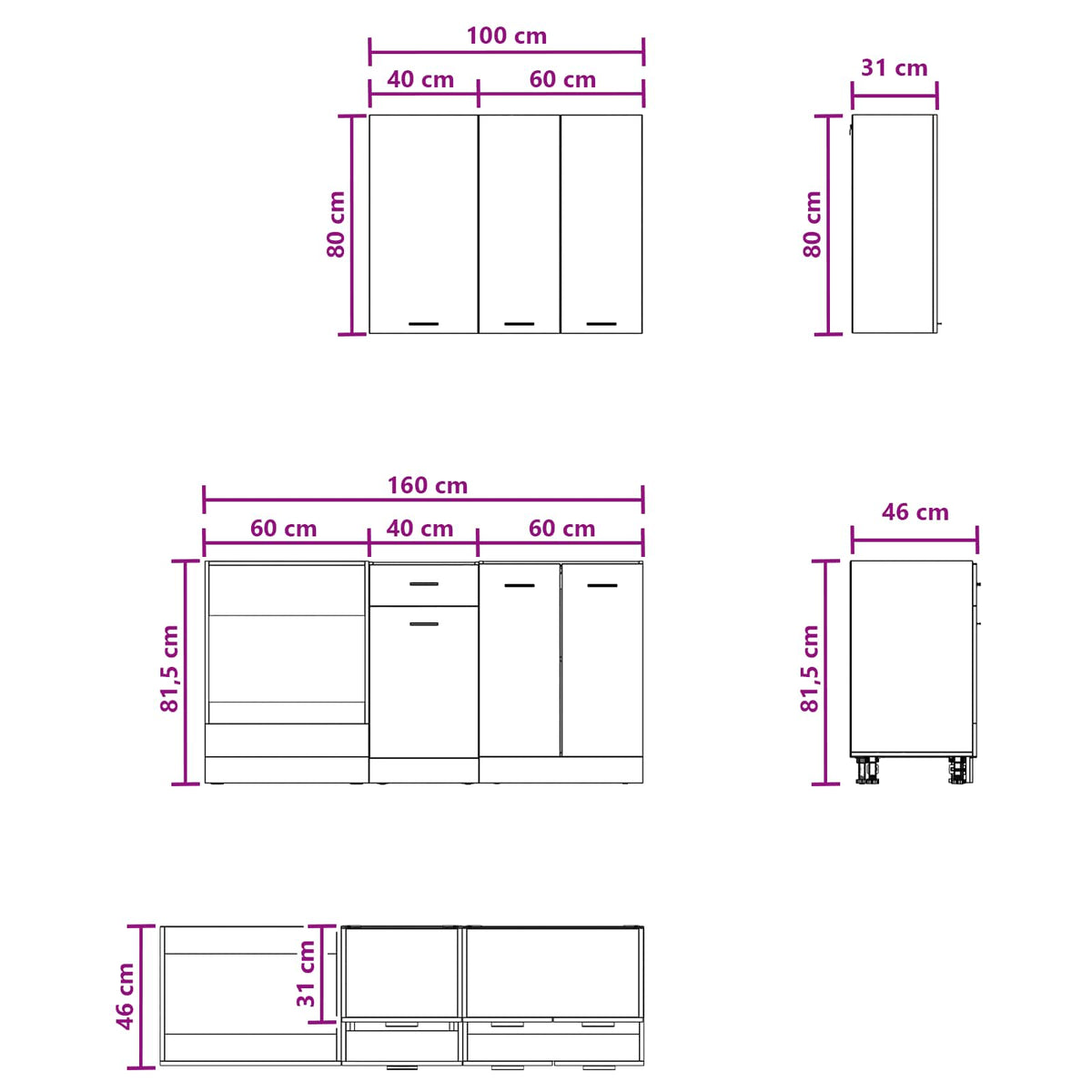 Kitchen Unit LYON 5 pcs Grey Sonoma Engineered Wood