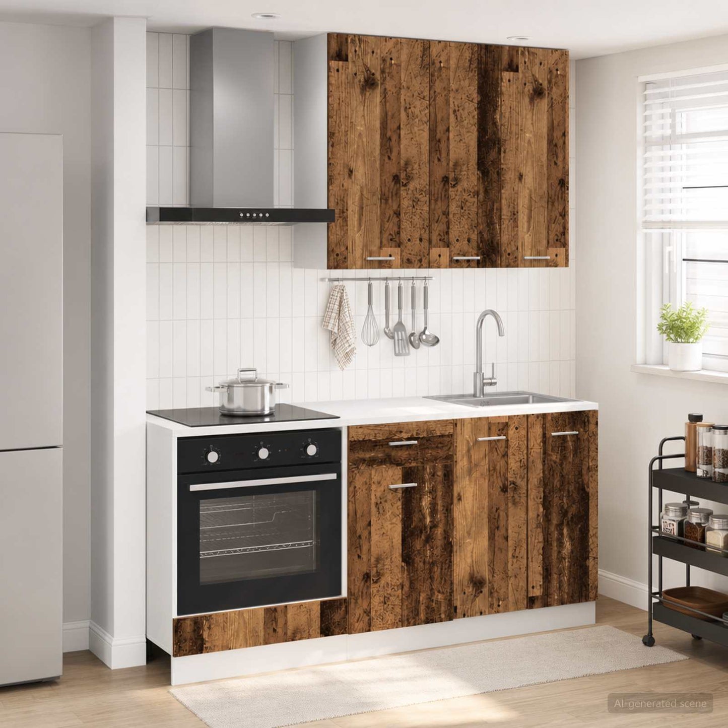 Kitchen Unit LYON 5 pcs Old Wood Engineered Wood