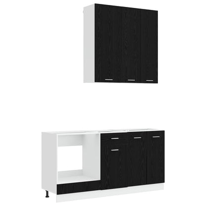 Kitchen Unit LYON 5 pcs Black Oak Engineered Wood
