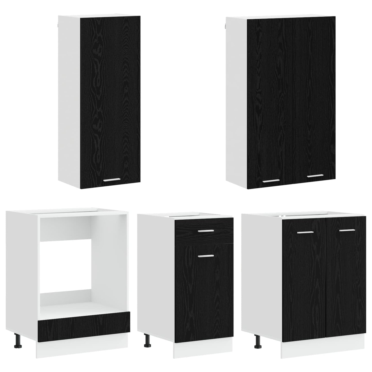 Kitchen Unit LYON 5 pcs Black Oak Engineered Wood