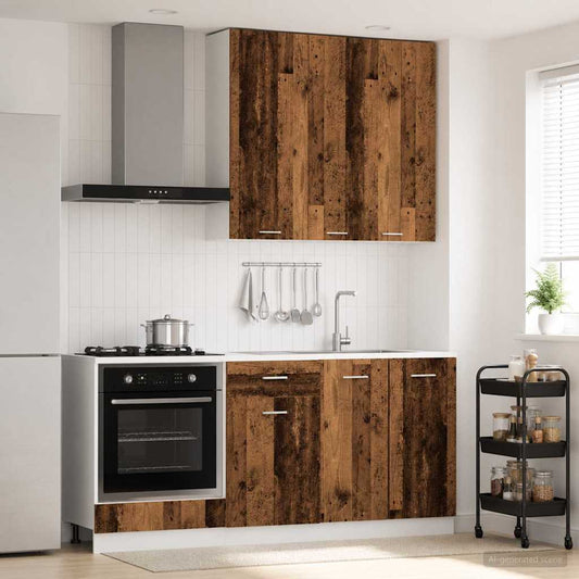 Kitchen Unit LYON 5 pcs Old Wood Engineered Wood