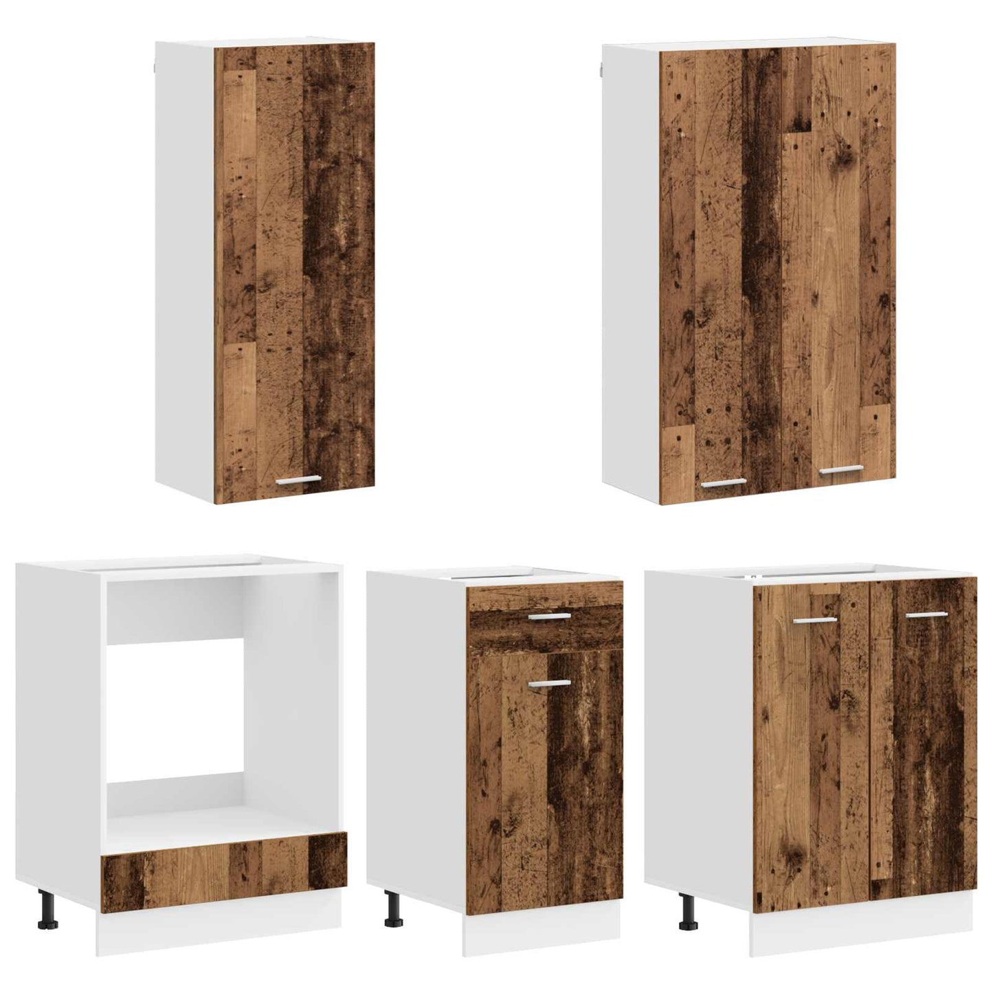 Kitchen Unit LYON 5 pcs Old Wood Engineered Wood