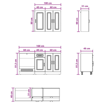 Kitchen Unit KALMAR 5 pcs White Engineered Wood