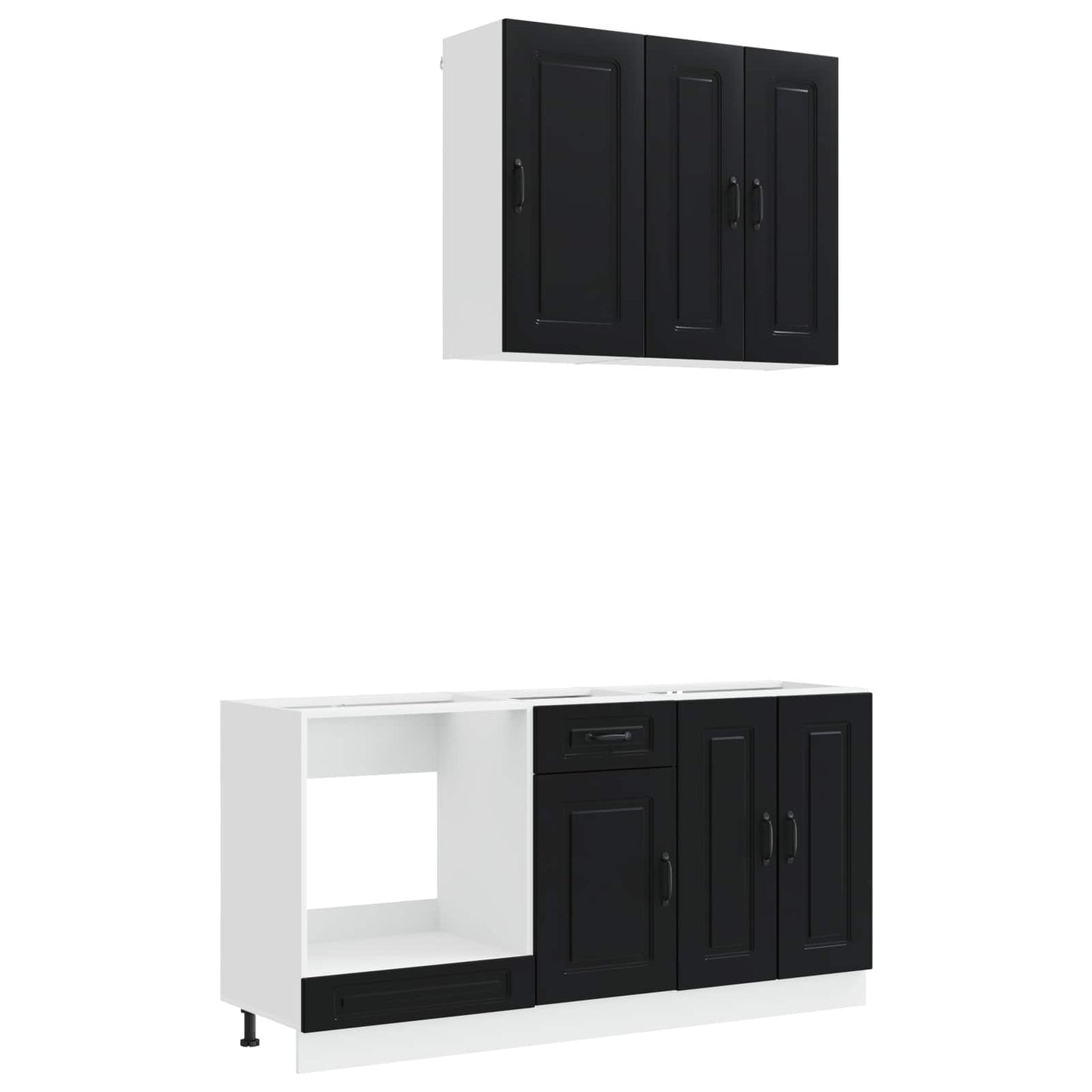 Kitchen Unit KALMAR 5 pcs Black Engineered Wood