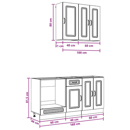 Kitchen Unit KALMAR 5 pcs Sonoma Oak Engineered Wood