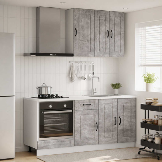 Kitchen Unit KALMAR 5 pcs Concrete Grey Engineered Wood