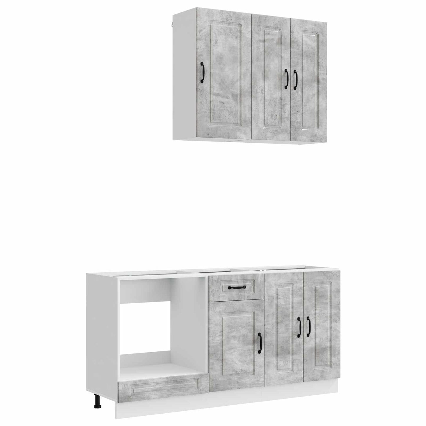 Kitchen Unit KALMAR 5 pcs Concrete Grey Engineered Wood
