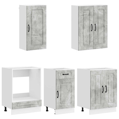Kitchen Unit KALMAR 5 pcs Concrete Grey Engineered Wood
