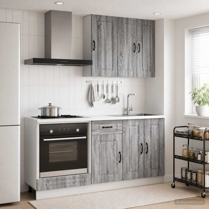 Kitchen Unit KALMAR 5 pcs Grey Sonoma Engineered Wood