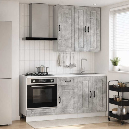 Kitchen Unit KALMAR 5 pcs Concrete Grey Engineered Wood