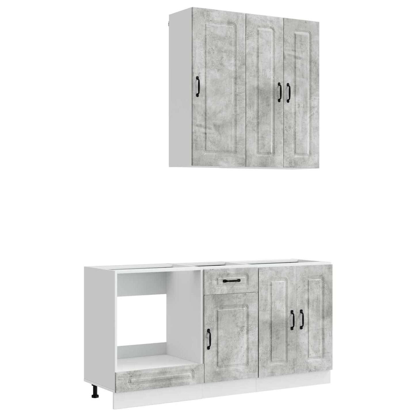 Kitchen Unit KALMAR 5 pcs Concrete Grey Engineered Wood