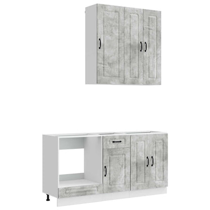 Kitchen Unit KALMAR 5 pcs Concrete Grey Engineered Wood