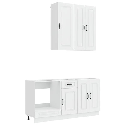 Kitchen Unit KALMAR 5 pcs High Gloss White Engineered Wood
