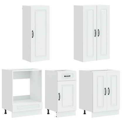 Kitchen Unit KALMAR 5 pcs High Gloss White Engineered Wood