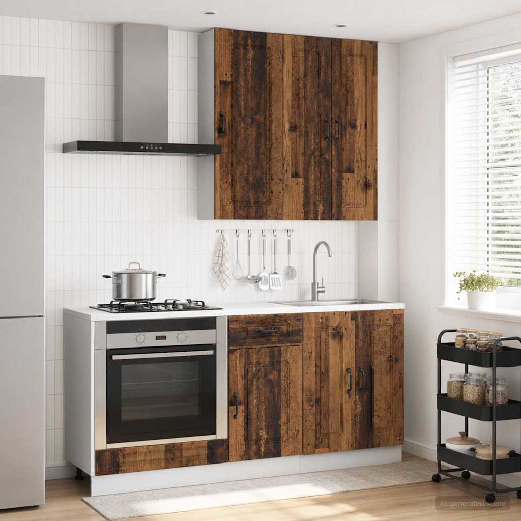 Kitchen Unit KALMAR 5 pcs Old Wood Engineered Wood