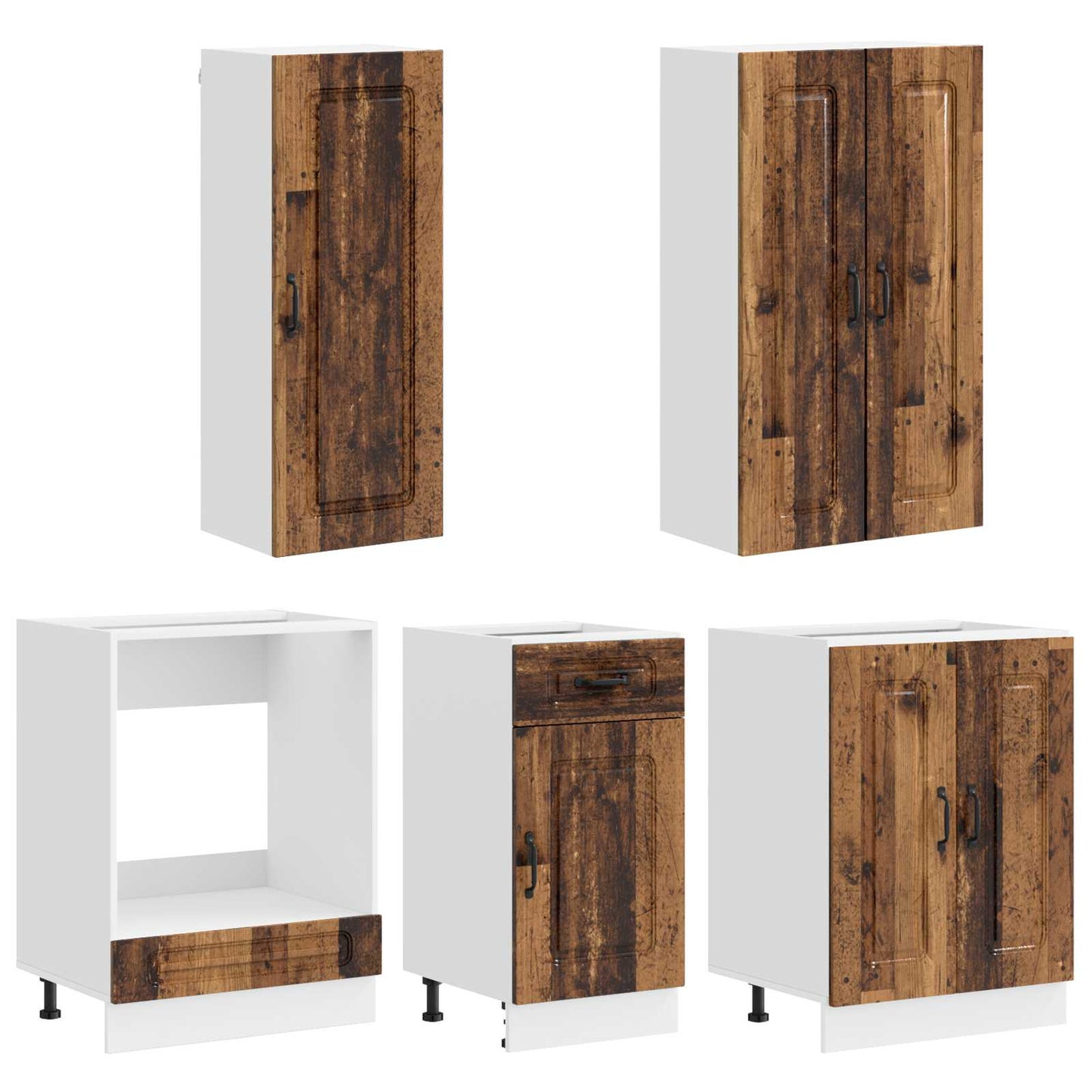 Kitchen Unit KALMAR 5 pcs Old Wood Engineered Wood