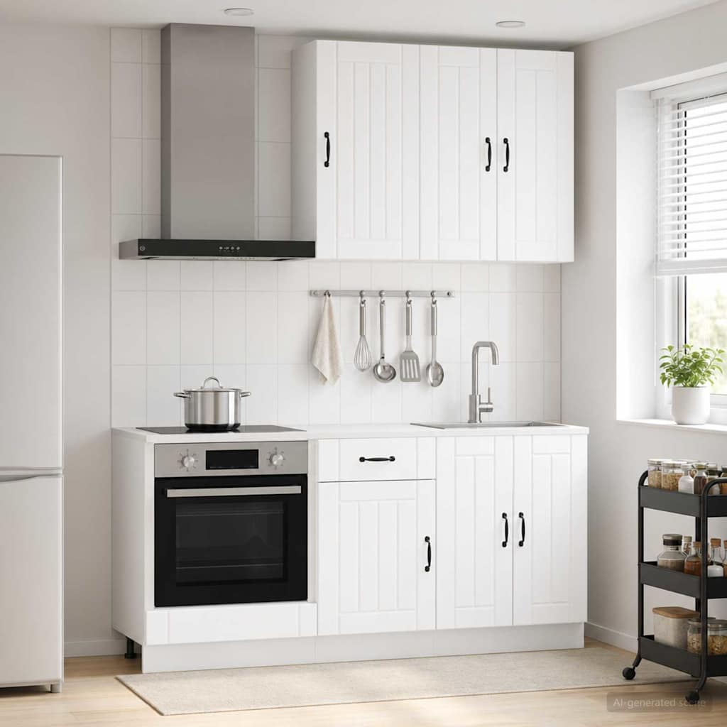 Kitchen Unit LUCCA 5 pcs White Engineered Wood