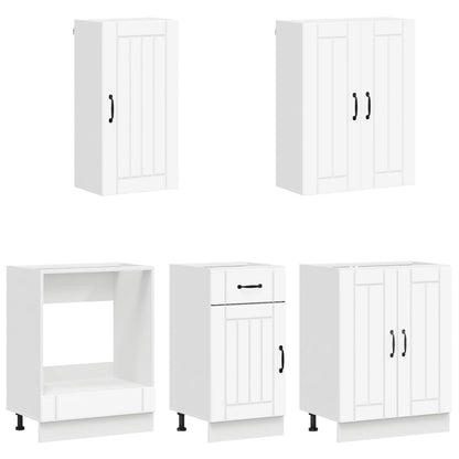 Kitchen Unit LUCCA 5 pcs White Engineered Wood