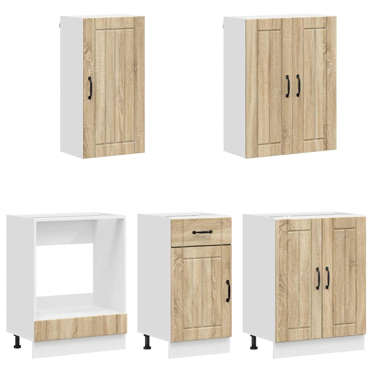 Kitchen Unit LUCCA 5 pcs Sonoma Oak Engineered Wood