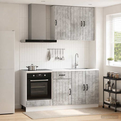 Kitchen Unit LUCCA 5 pcs Concrete Grey Engineered Wood