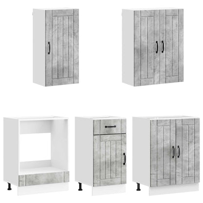 Kitchen Unit LUCCA 5 pcs Concrete Grey Engineered Wood