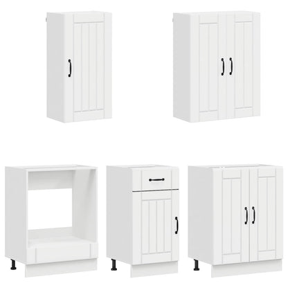 Kitchen Unit LUCCA 5 pcs High Gloss White Engineered Wood