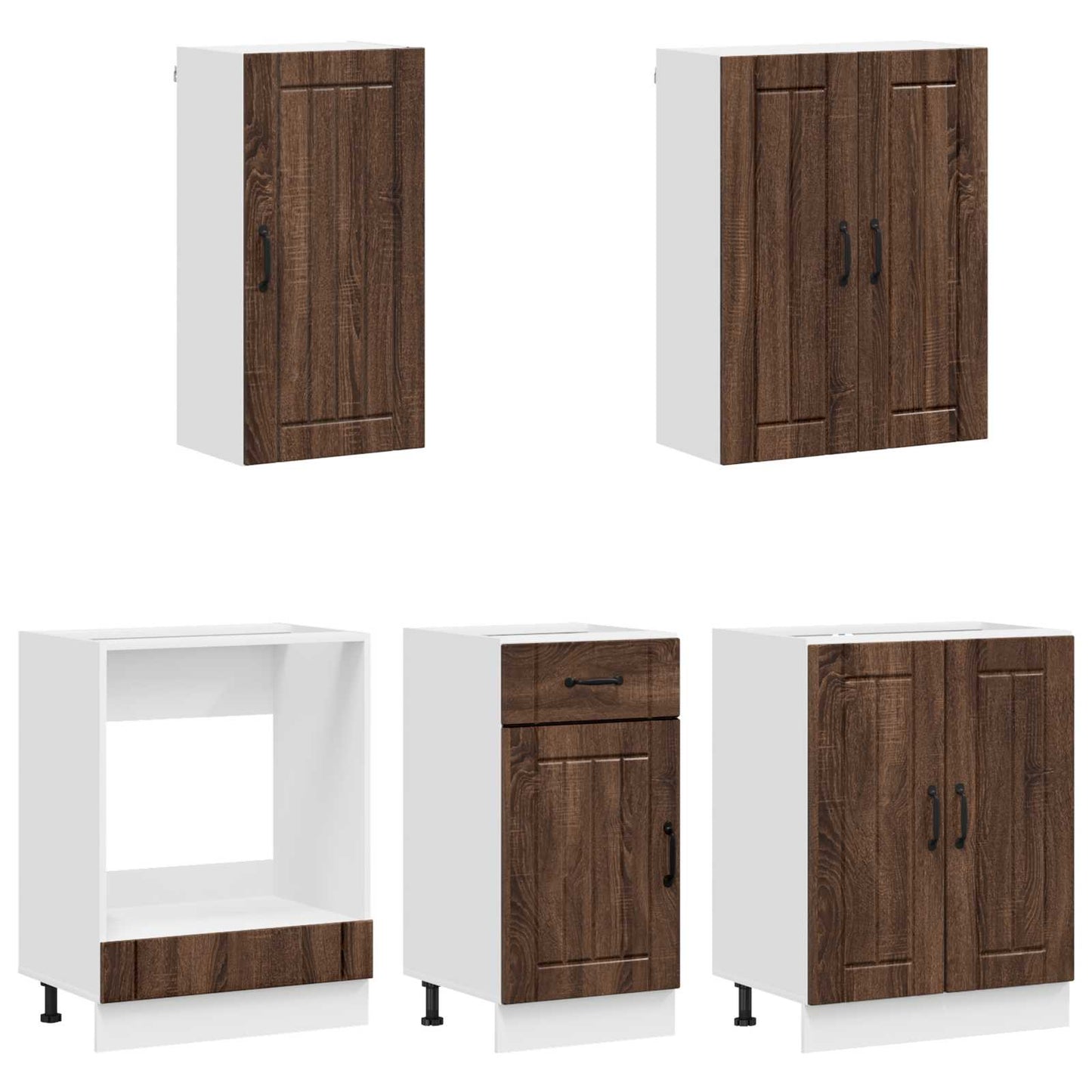 Kitchen Unit LUCCA 5 pcs Brown Oak Engineered Wood