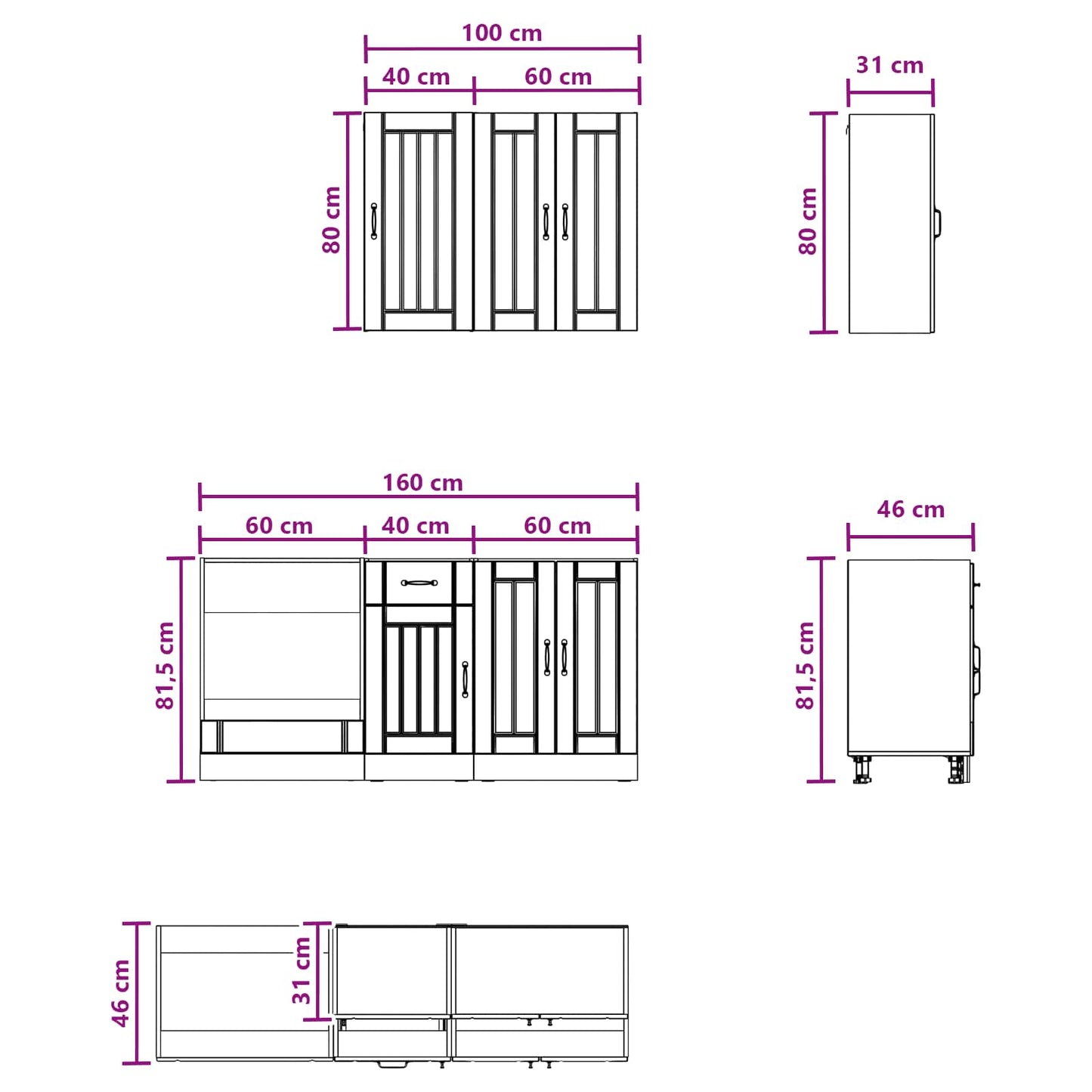 Kitchen Unit LUCCA 5 pcs Old Wood Engineered Wood