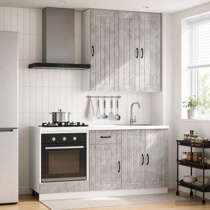 Kitchen Unit LUCCA 5 pcs Concrete Grey Engineered Wood