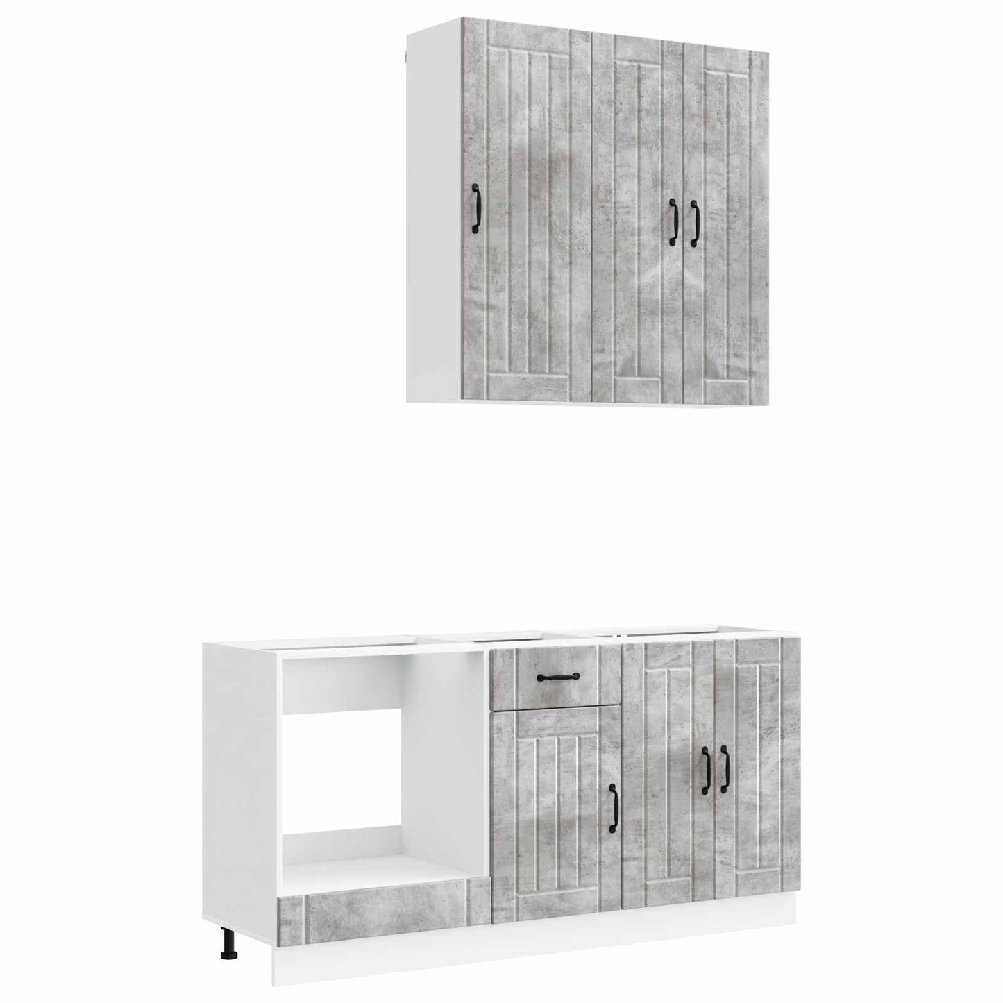 Kitchen Unit LUCCA 5 pcs Concrete Grey Engineered Wood