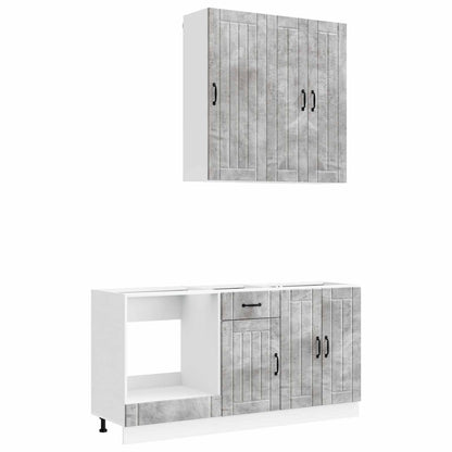 Kitchen Unit LUCCA 5 pcs Concrete Grey Engineered Wood