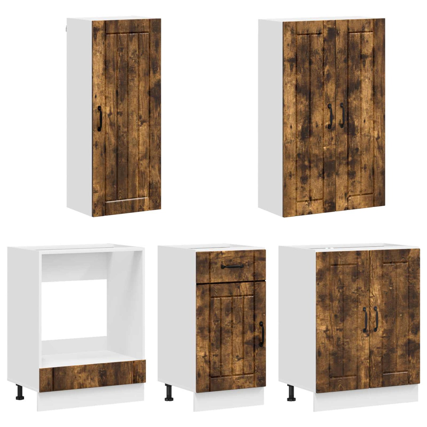 Kitchen Unit LUCCA 5 pcs Smoked Oak Engineered Wood