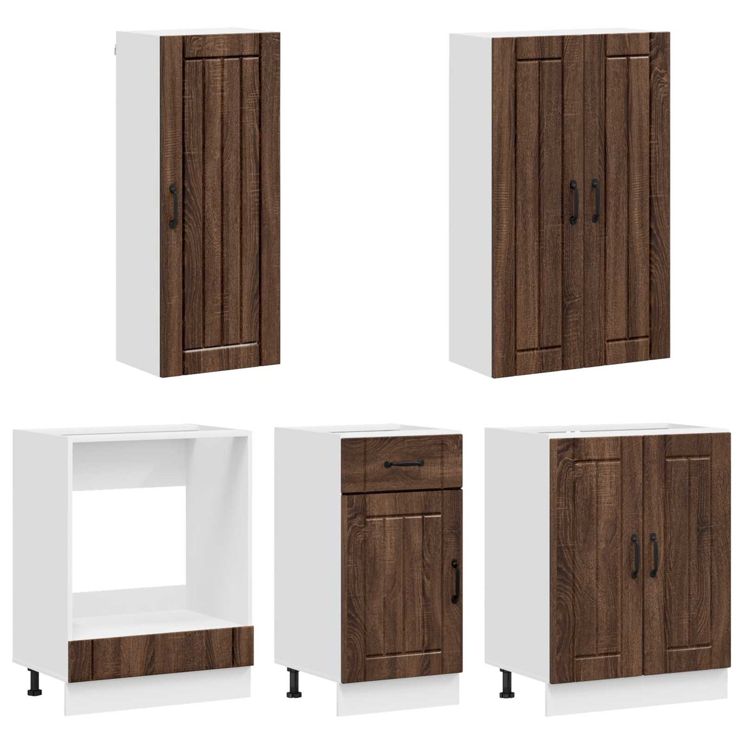 Kitchen Unit LUCCA 5 pcs Brown Oak Engineered Wood