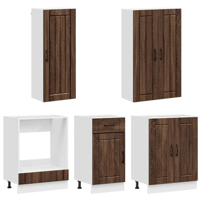 Kitchen Unit LUCCA 5 pcs Brown Oak Engineered Wood
