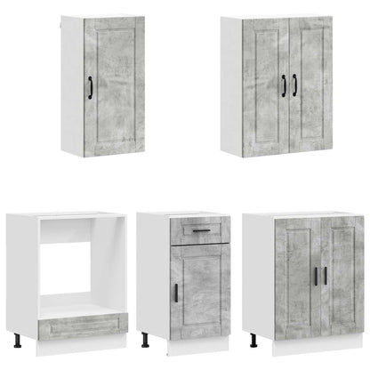 Kitchen Unit PORTO 5 pcs Concrete Grey Engineered Wood