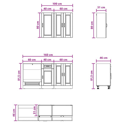 Kitchen Unit PORTO 5 pcs Concrete Grey Engineered Wood