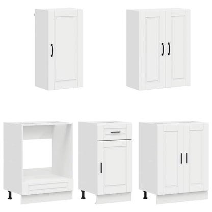 Kitchen Unit PORTO 5 pcs High Gloss White Engineered Wood