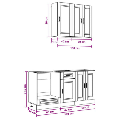 Kitchen Unit PORTO 5 pcs High Gloss White Engineered Wood