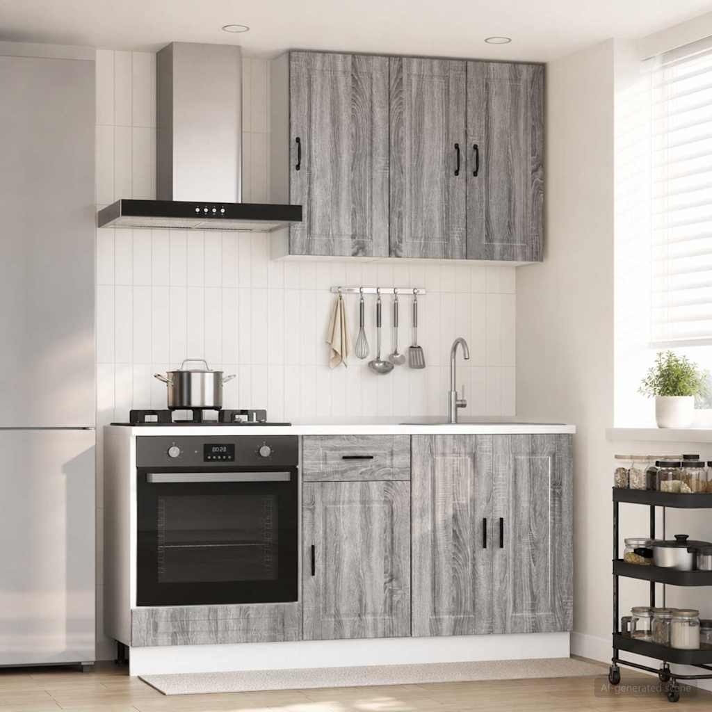 Kitchen Unit PORTO 5 pcs Grey Sonoma Engineered Wood