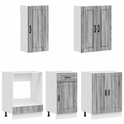 Kitchen Unit PORTO 5 pcs Grey Sonoma Engineered Wood