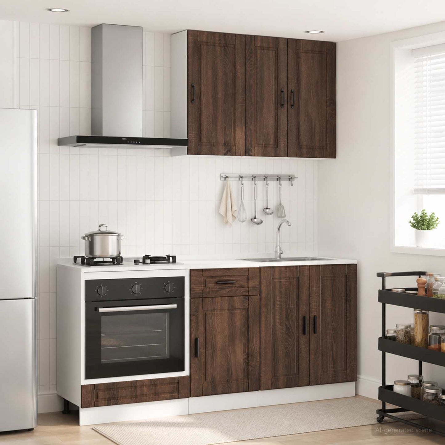Kitchen Unit PORTO 5 pcs Brown Oak Engineered Wood