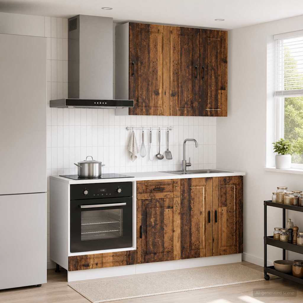 Kitchen Unit PORTO 5 pcs Old Wood Engineered Wood