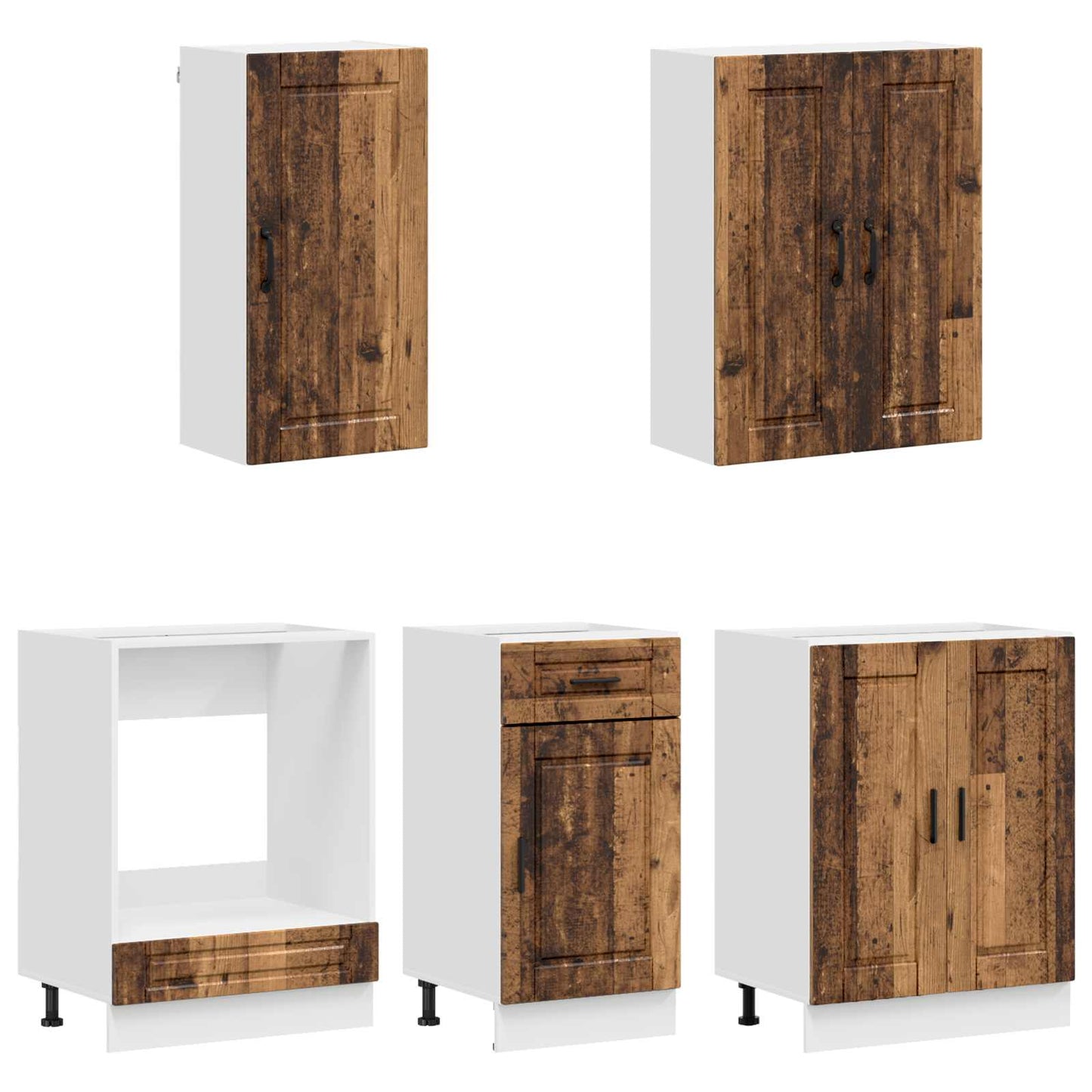 Kitchen Unit PORTO 5 pcs Old Wood Engineered Wood