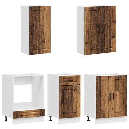 Kitchen Unit PORTO 5 pcs Old Wood Engineered Wood