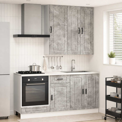 Kitchen Unit PORTO 5 pcs Concrete Grey Engineered Wood