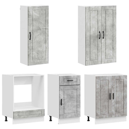 Kitchen Unit PORTO 5 pcs Concrete Grey Engineered Wood